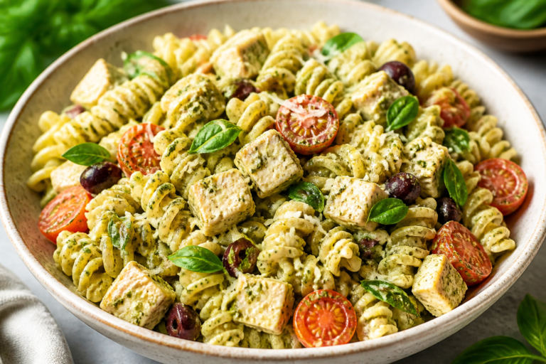 High Protein Creamy Pesto Pasta Salad – Easy, Satisfying, and Flavor-Packed