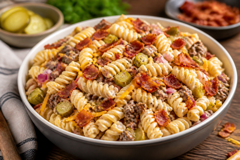 Loaded Bacon Cheeseburger Pasta Salad – A Fun, Crowd-Pleasing Twist