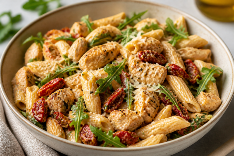 High Protein Marry Me Chicken Pasta Salad – Creamy, Flavor-Packed, and Meal-Prep Friendly