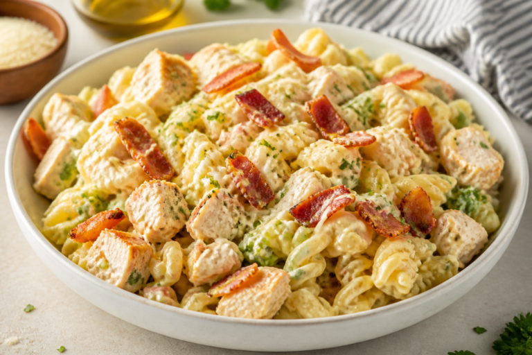 Creamy Garlic Chicken Bacon Pasta Salad – A Comforting, Crowd-Pleasing Favorite