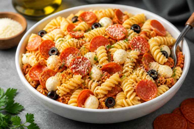 High Protein Pepperoni Pizza Pasta Salad – A Fast, Flavor-Packed Meal