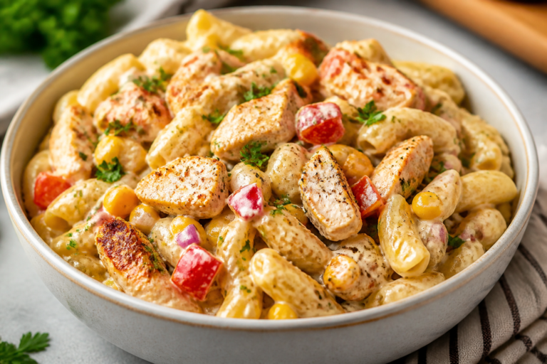 Creamy Cajun Ranch Chicken Pasta Salad – Bold, Zesty, and Crowd-Pleasing