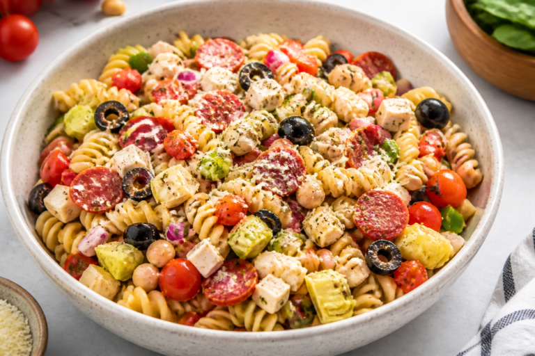 High Protein Loaded Italian Pasta Salad – Fresh, Filling, and Meal-Prep Friendly