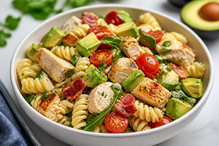 Chicken Bacon Avocado Pasta Salad – Creamy, Crunchy, and Satisfying