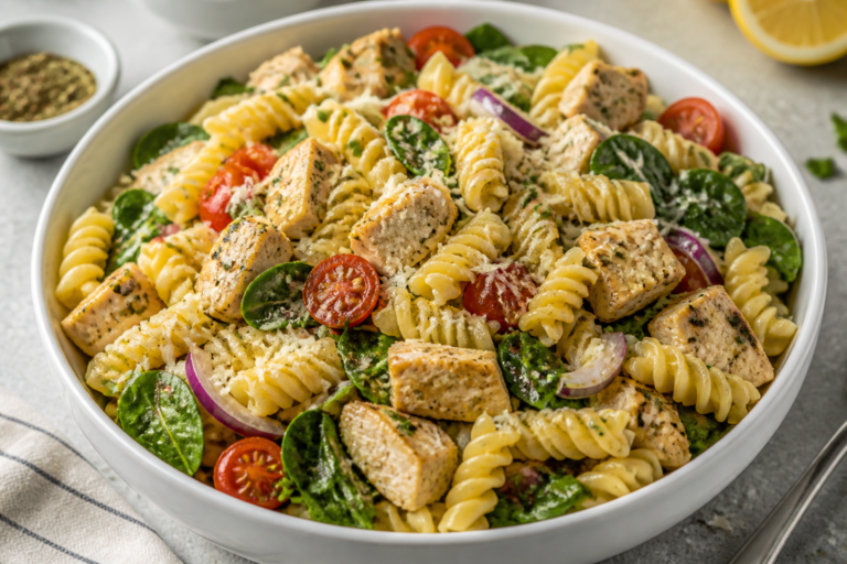 High Protein Parmesan Chicken Pasta Salad – A Satisfying, Make-Ahead Meal