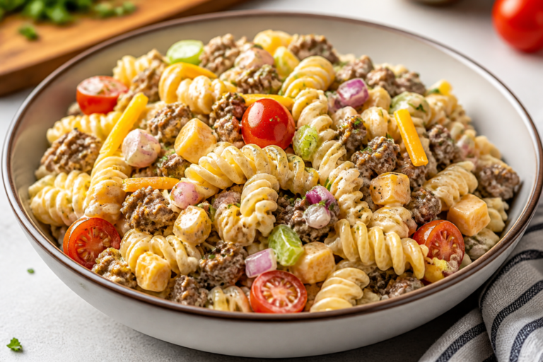 High Protein Cheeseburger Ranch Pasta Salad – A Hearty, Crowd-Pleasing Favorite
