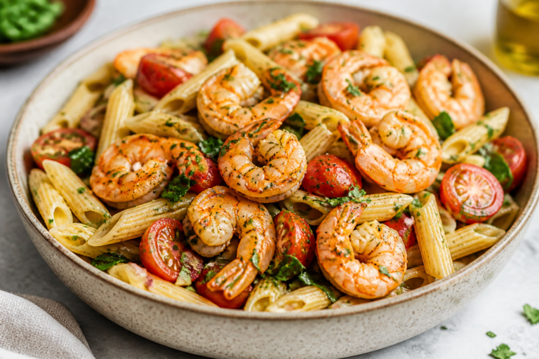 Garlic Herb Shrimp Protein Pasta Salad – Fresh, Flavorful, and Satisfying