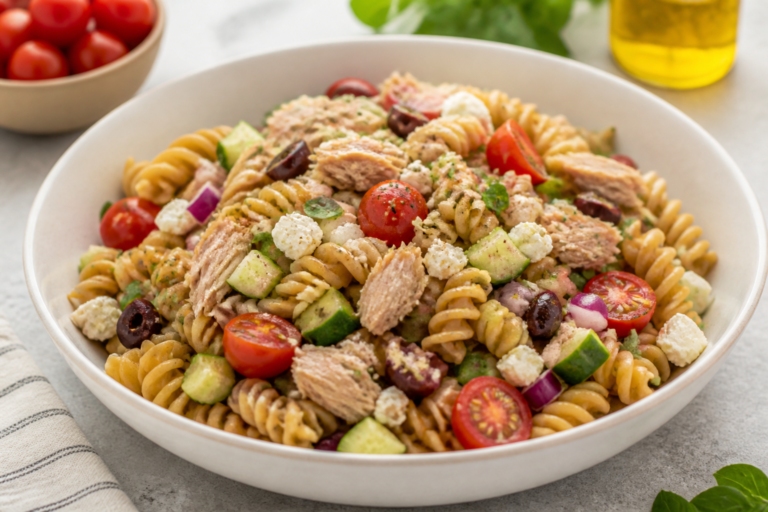 Mediterranean Tuna Protein Pasta Salad – Fresh, Filling, and Weeknight-Friendly