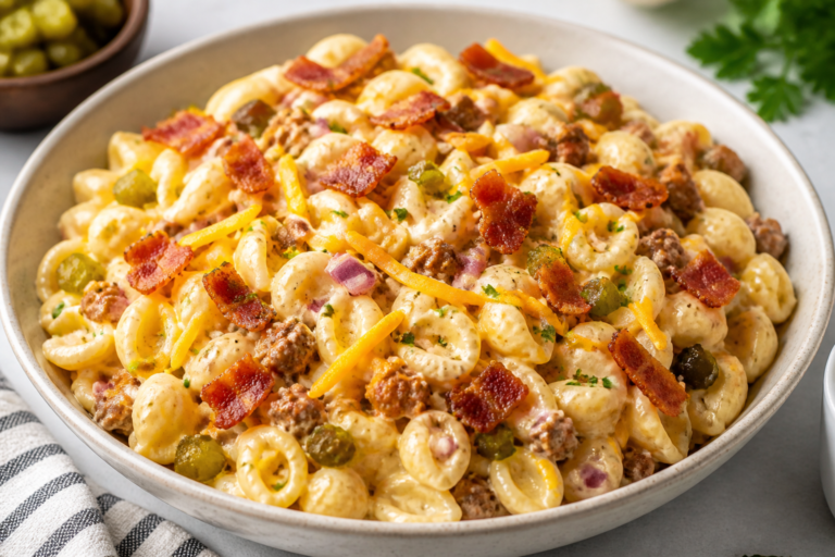 Ranch Bacon Cheeseburger Pasta Salad – A Crowd-Pleasing Twist on a Classic