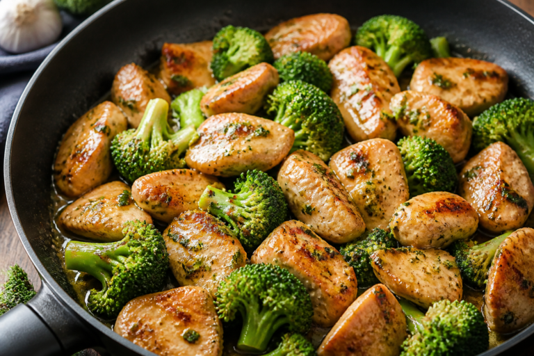 Garlic Butter Chicken Broccoli Skillet – Fast, Flavorful, and Family-Friendly