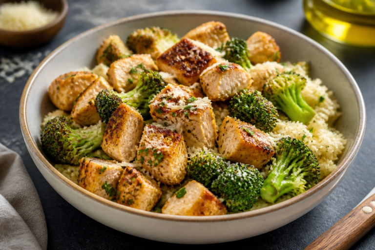 Garlic Parmesan Chicken Broccoli Bowls – Comforting, Flavor-Packed, and Weeknight Easy