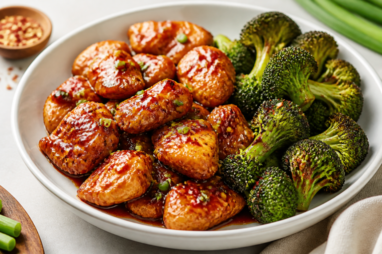 Spicy Honey Chicken & Roasted Broccoli – Sweet Heat With Crispy Greens