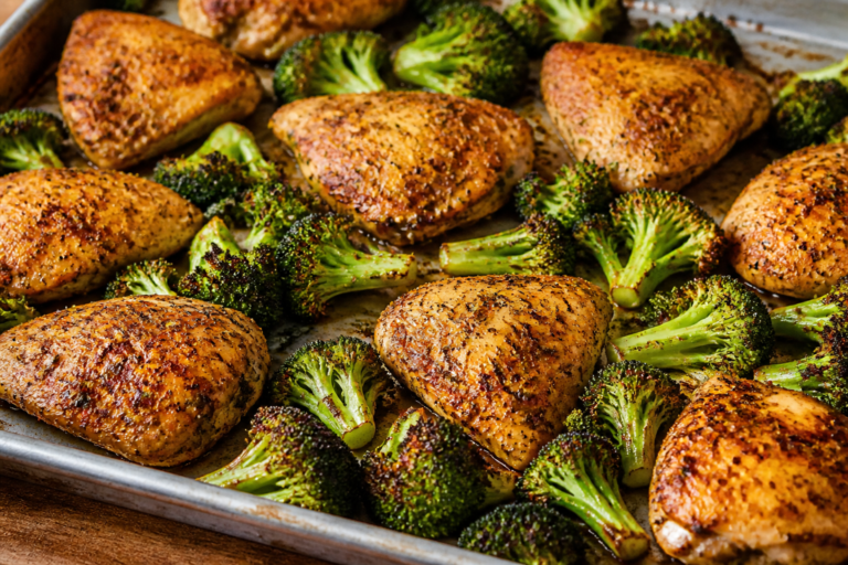 Sheet Pan Chicken & Crispy Broccoli – A Simple, Satisfying Weeknight Dinner