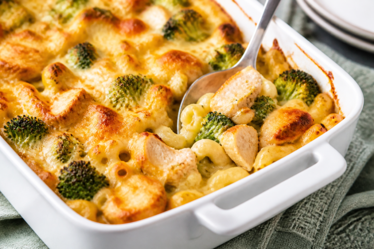 Chicken Broccoli Mac and Cheese Bake – Cozy, Creamy, and Family-Friendly