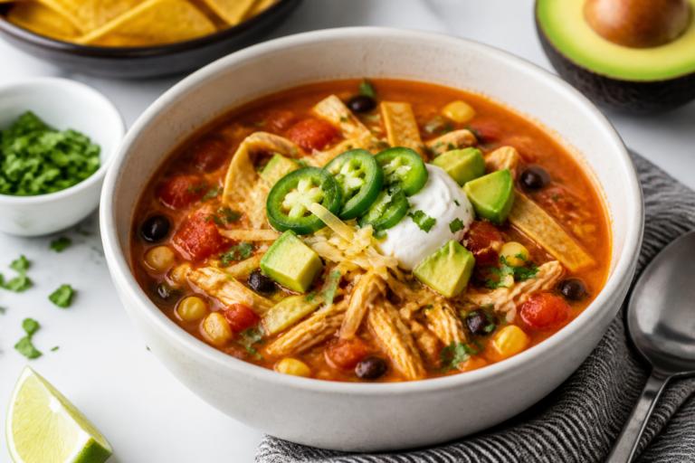 Healthy Chicken Enchilada Soup – Cozy, Flavor-Packed, and Light