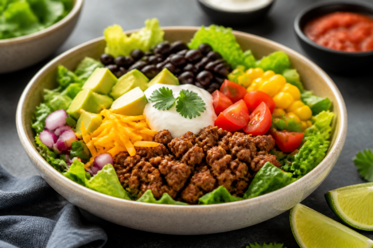 Healthy Beef Taco Salad Bowls – Fresh, Satisfying, and Easy