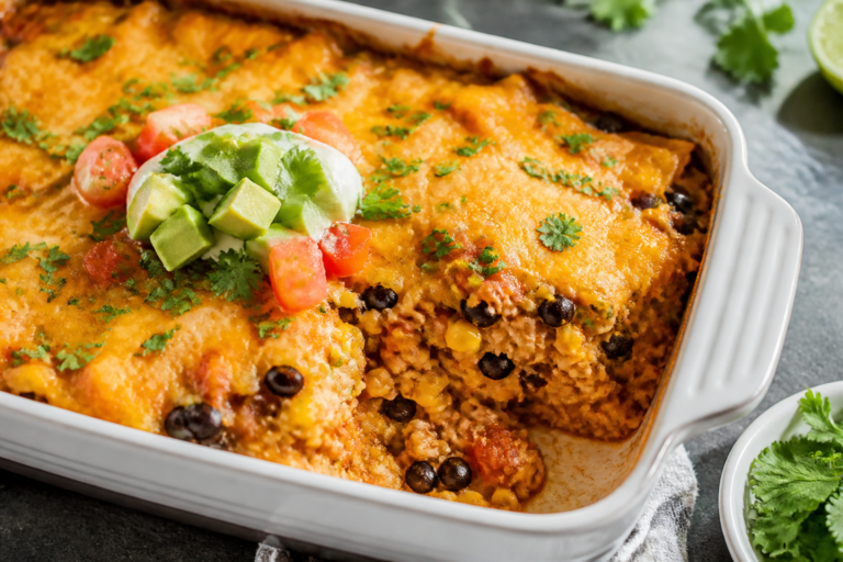 Healthy Chicken Burrito Casserole – A Cozy, Crowd-Pleasing Dinner