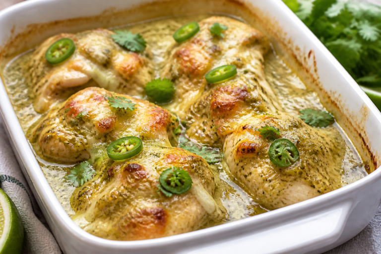 Healthy Salsa Verde Chicken Bake – Bright, Easy, and Weeknight-Friendly