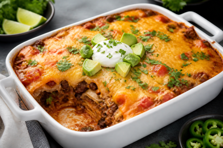 Healthy Beef Enchilada Casserole – A Lighter, Cozy Weeknight Favorite