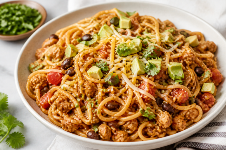 Healthy Chicken Taco Spaghetti – A Light, Zesty Weeknight Dinner