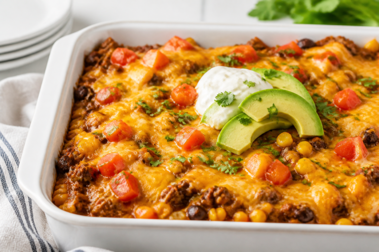 Healthy Ground Beef Taco Bake – A Fresh, Flavor-Packed Weeknight Dinner