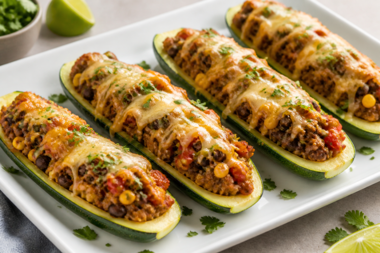 Healthy Taco Stuffed Zucchini Boats – A Fresh, Flavor-Packed Weeknight Dinner