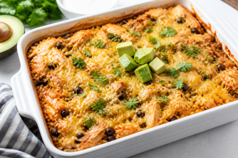 Healthy Chicken Enchilada Rice Bake – A Cozy, Lighter Weeknight Favorite