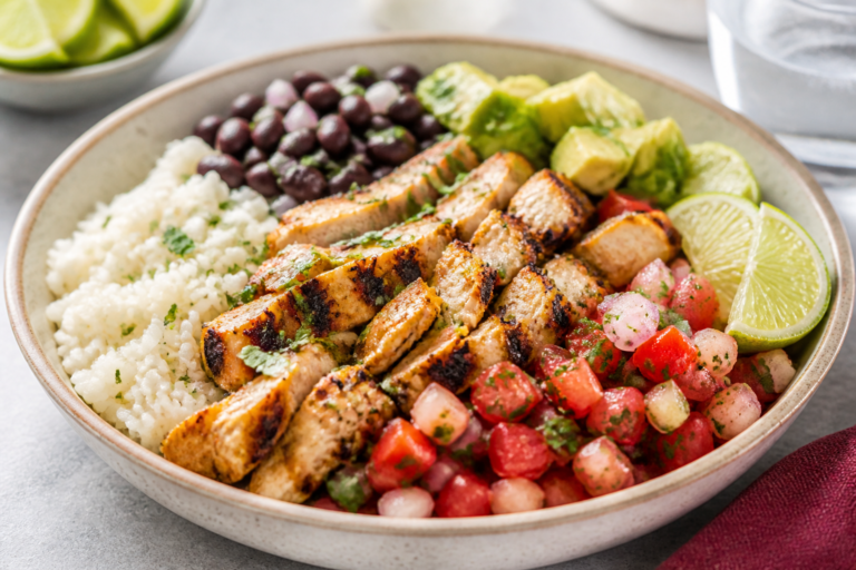Healthy Salsa Lime Chicken Rice Bowls – Bright, Fresh, and Satisfying