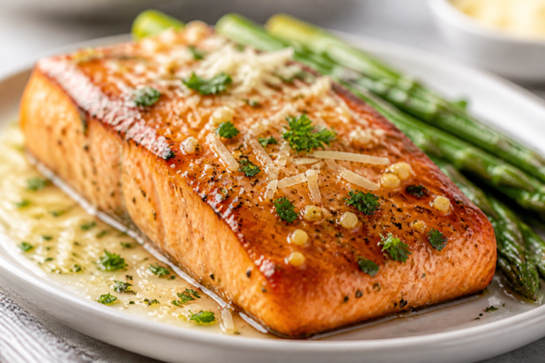 Garlic Parmesan Glazed Salmon – Crisp, Savory, and Ready in Minutes