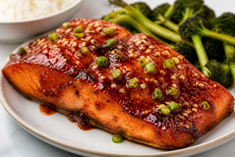 Sticky Honey Sriracha Glazed Salmon – Sweet, Spicy, and Ready in Minutes