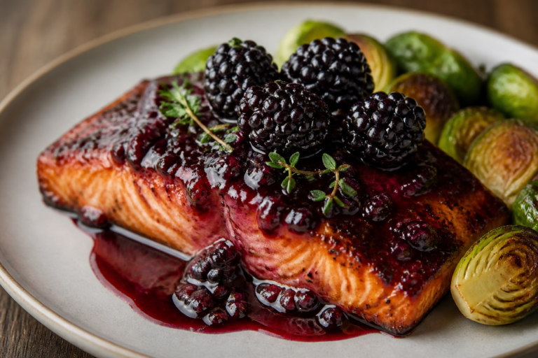 Blackberry Balsamic Glazed Salmon – Sweet, Tangy, and Weeknight-Friendly