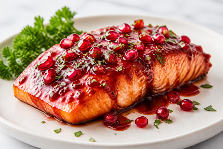 Pomegranate Glazed Salmon – Bright, Sweet, and Weeknight-Friendly