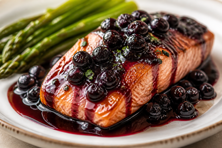 Blueberry Balsamic Salmon – A Bright, Savory-Sweet Weeknight Dinner