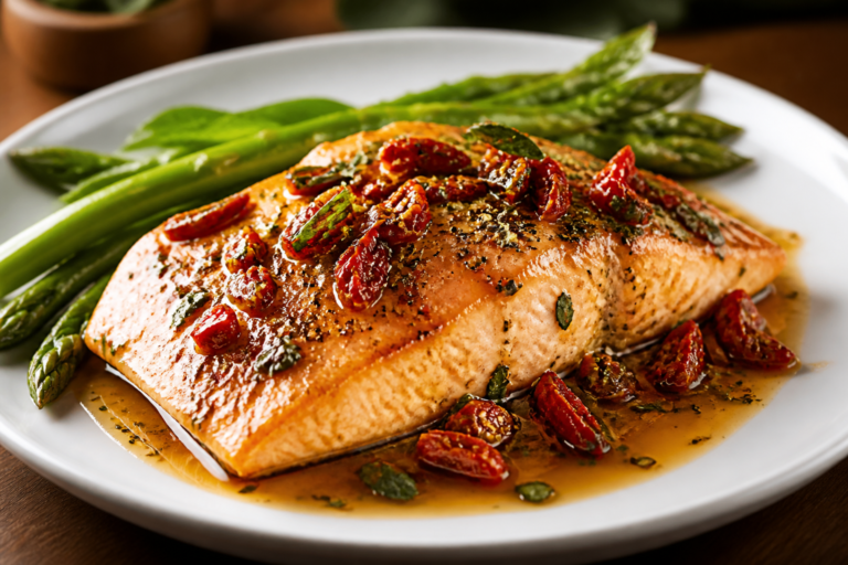 Tuscan Glazed Salmon – Bright, Savory, and Weeknight Easy