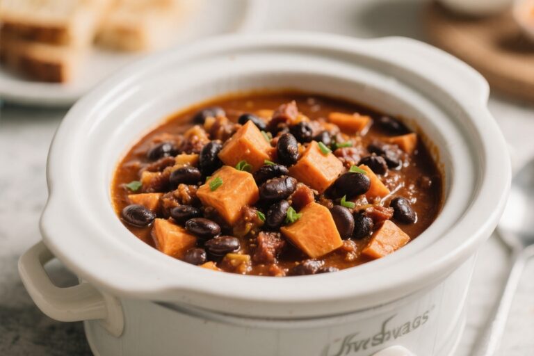 Slow Cooker Sweet Potato & Black Bean Chili – Cozy, Flavorful, and Effortless