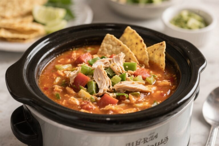 Healthy Slow Cooker Chicken Tortilla Soup – Comforting, Light, and Flavor-Packed