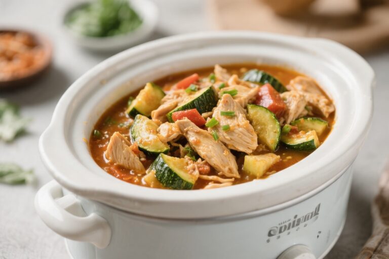 Healthy Slow Cooker Chicken & Zucchini Stew – Cozy, Light, and Satisfying