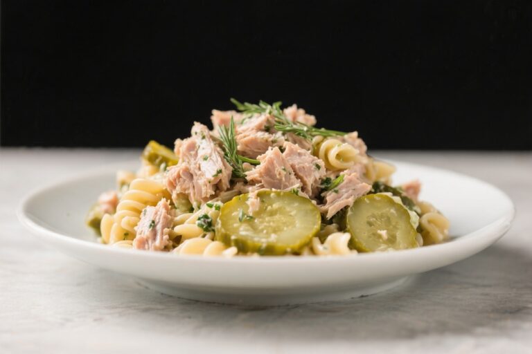 Tuna Dill Pickle Protein Pasta Salad – Bright, Crunchy, and Satisfying