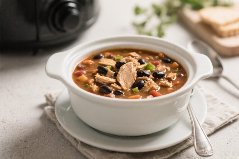 Slow Cooker Chicken & Black Bean Soup – Cozy, Hearty, and Easy
