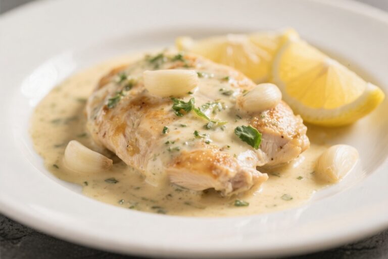 Creamy Lemon Garlic Chicken – Comforting, Bright, and Simple