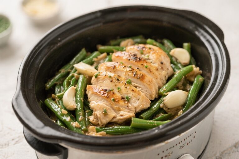 Slow Cooker Garlic Butter Chicken & Green Beans – Easy, Comforting, and Weeknight-Friendly