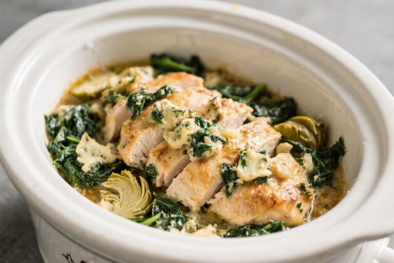 Crockpot Spinach Artichoke Chicken – Creamy, Comforting, and Effortless
