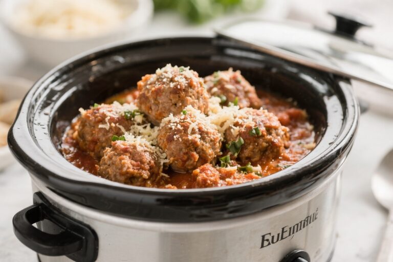 Crockpot Garlic Parmesan Turkey Meatballs – Cozy, Flavor-Packed Comfort Food