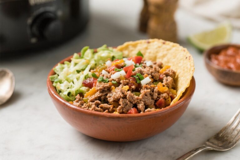 Slow Cooker Ground Turkey Taco Bowls – Easy, Flavorful, and Weeknight-Friendly