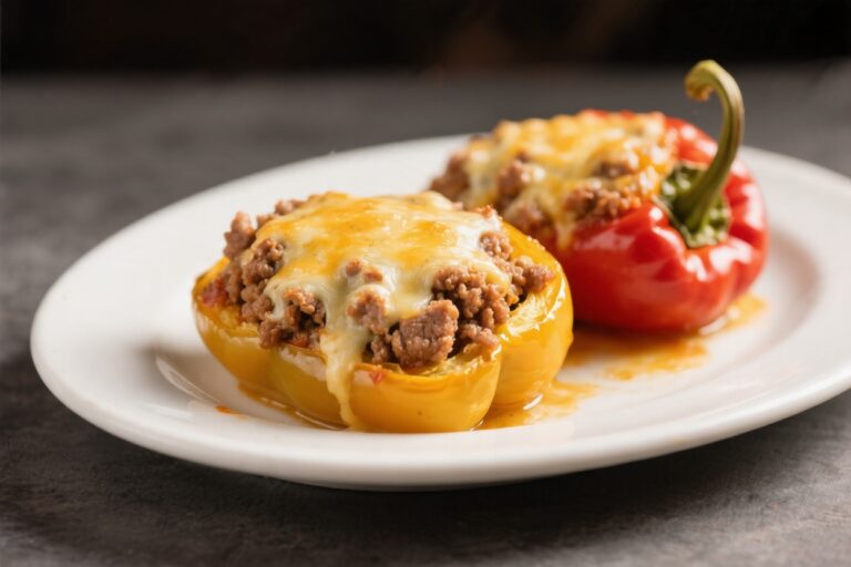 Cheesy Ground Turkey Stuffed Peppers – Comforting, Easy, and Weeknight-Friendly