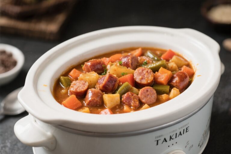 Crockpot Italian Sausage & Veggie Stew – Comforting, Easy, and Full of Flavor