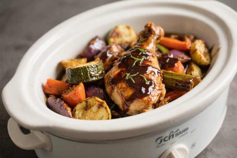 Crockpot Balsamic Chicken & Roasted Veggies – Easy, Flavorful, and Weeknight-Friendly