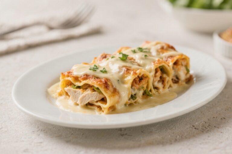 Chicken Alfredo Lasagna Roll Ups – Creamy, Comforting, and Easy