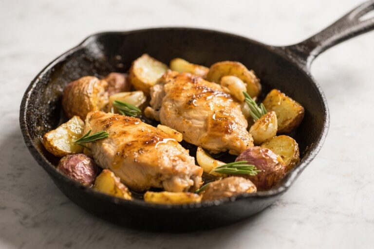 One-Pan Honey Garlic Butter Chicken & Potatoes – Comfort Food Made Simple