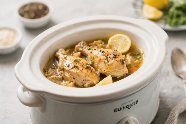 Crockpot Lemon Pepper Chicken – Bright, Easy, and Comforting